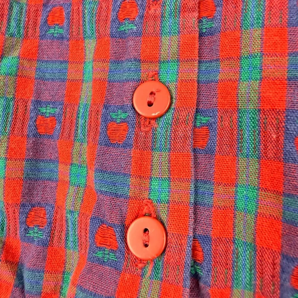 Vintage OshKosh Red Apple Jumper Dress & Shirt, Size 2T